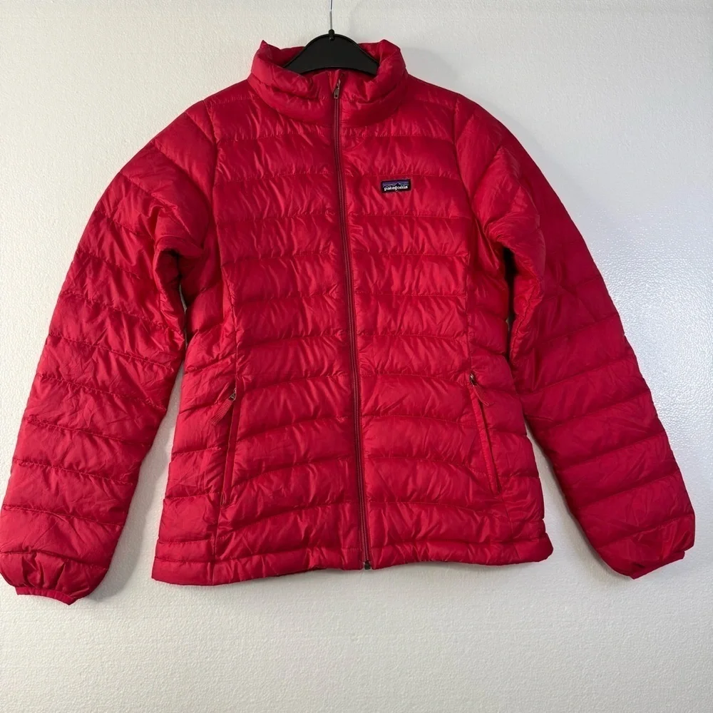 Patagonia Insulated Down Puffer Jacket Full Zip Girls Size XL Hot Pink Outerwear